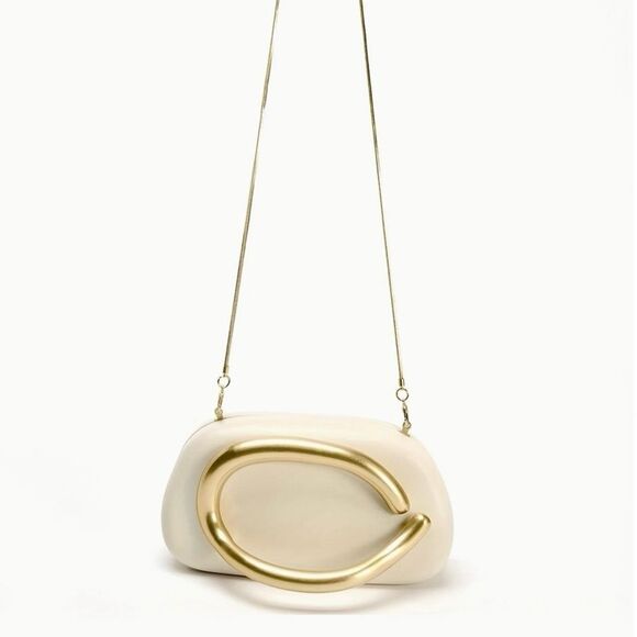 Elegant Cream and Gold Women's Bag